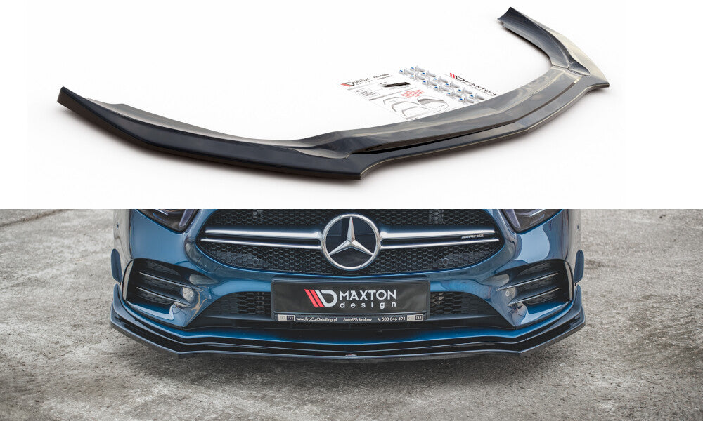 Frontlippe V.2 passend für Mercedes A35 AMG Aero W177 schwarz Hochglanz