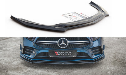 Frontlippe V.2 passend für Mercedes A35 AMG Aero W177 schwarz Hochglanz