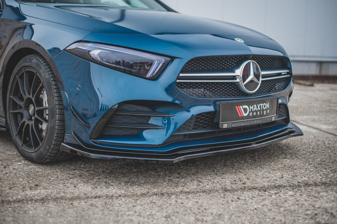 Frontlippe V.2 passend für Mercedes A35 AMG Aero W177 schwarz Hochglanz