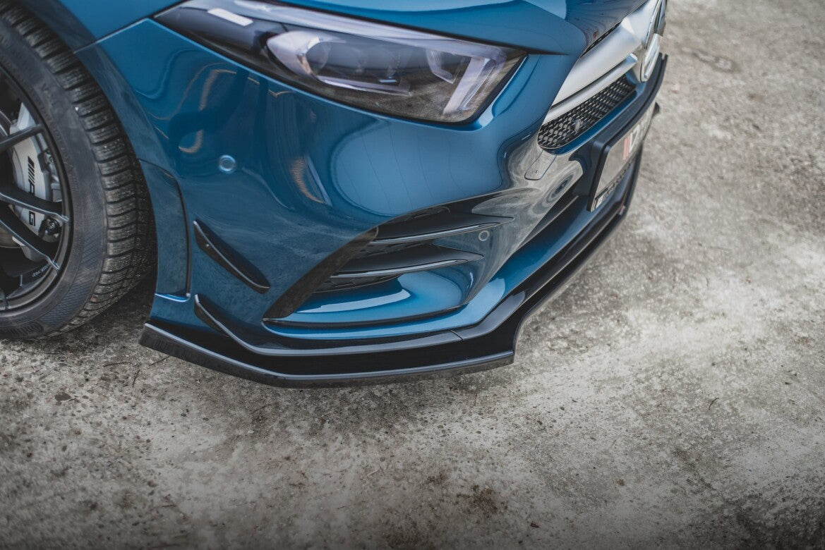 Frontlippe V.2 passend für Mercedes A35 AMG Aero W177 schwarz Hochglanz