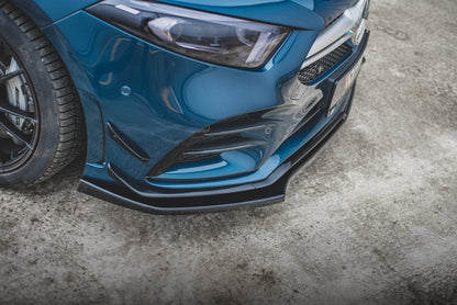 Frontlippe V.2 passend für Mercedes A35 AMG Aero W177 schwarz Hochglanz