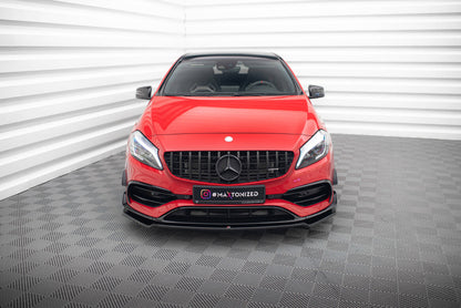 Frontlippe V.2 passend für Mercedes A45 Aero W176 FL schwarz Hochglanz