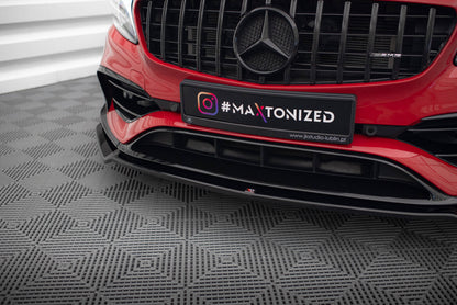 Frontlippe V.2 passend für Mercedes A45 Aero W176 FL schwarz Hochglanz