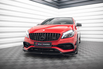 Frontlippe V.2 passend für Mercedes A45 Aero W176 FL schwarz Hochglanz