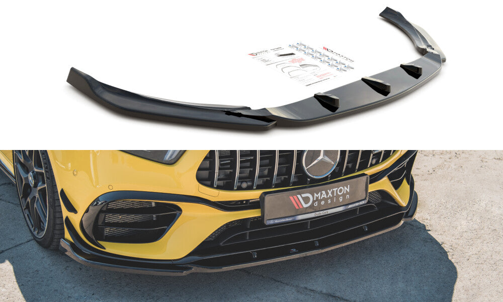 Frontlippe V.2 passend für Mercedes-AMG A 45 S Aero Pack W177 schwarz Hochglanz