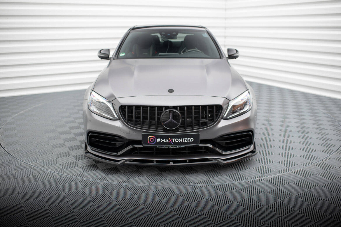 Frontlippe V.2 passend für Mercedes-AMG C63 Limousine / Kombi W205 FL schwarz Hochglanz