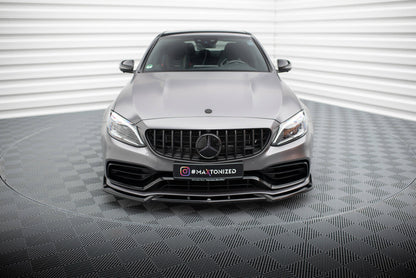 Frontlippe V.2 passend für Mercedes-AMG C63 Limousine / Kombi W205 FL schwarz Hochglanz