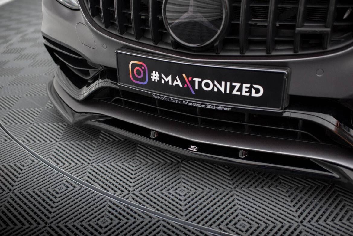 Frontlippe V.2 passend für Mercedes-AMG C63 Limousine / Kombi W205 FL schwarz Hochglanz