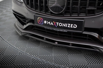 Frontlippe V.2 passend für Mercedes-AMG C63 Limousine / Kombi W205 FL schwarz Hochglanz