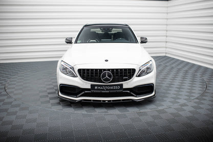 Frontlippe V.2 passend für Mercedes-AMG C63 Limousine / Kombi W205 / S205 schwarz Hochglanz