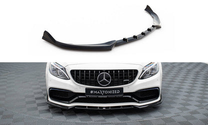 Frontlippe V.2 passend für Mercedes-AMG C63 Limousine / Kombi W205 / S205 schwarz Hochglanz