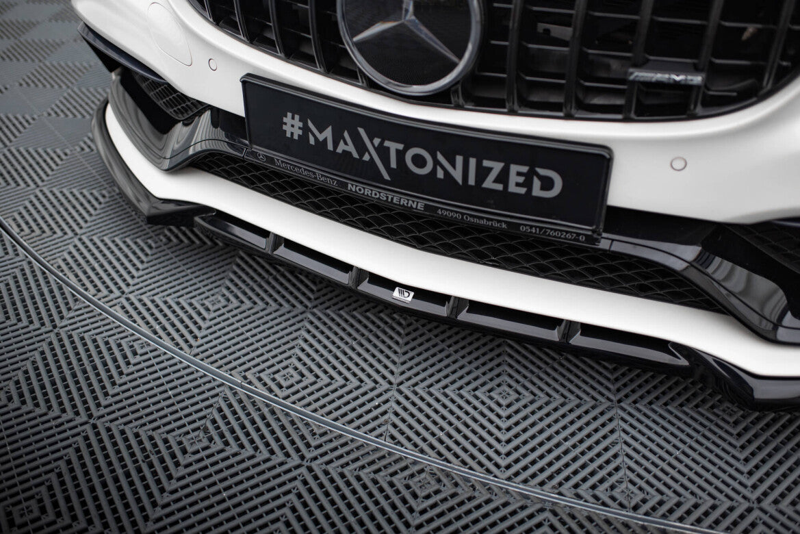 Frontlippe V.2 passend für Mercedes-AMG C63 Limousine / Kombi W205 / S205 schwarz Hochglanz