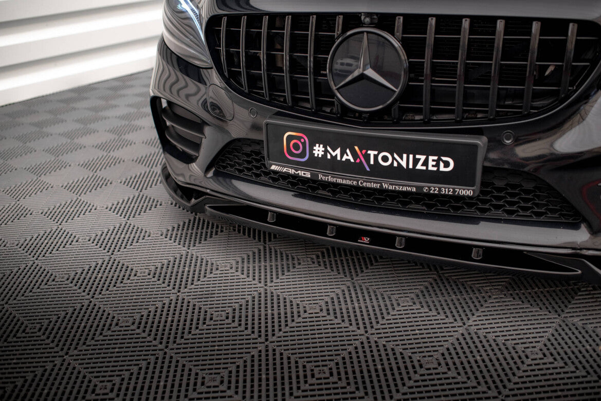 Frontlippe V.2 passend für Mercedes C AMG Line Limousine / Coupe / Kombi W205 / C205 / S205 FL schwarz Hochglanz