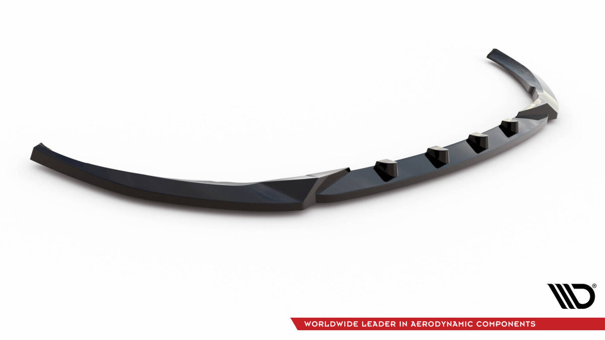 Frontlippe V.2 passend für Mercedes C AMG Line Limousine / Coupe / Kombi W205 / C205 / S205 FL schwarz Hochglanz