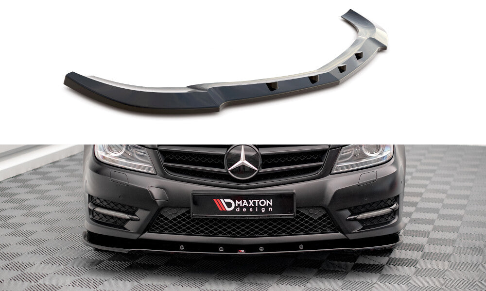 Frontlippe V.2 passend für Mercedes C Coupe / Limousine / Kombi AMG-Line C204 / W204 FL / S204 FL schwarz Hochglanz