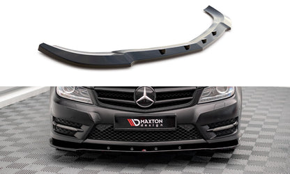 Frontlippe V.2 passend für Mercedes C Coupe / Limousine / Kombi AMG-Line C204 / W204 FL / S204 FL schwarz Hochglanz