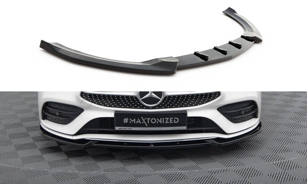 Frontlippe V.2 passend für Mercedes CLA A35 AMG / AMG-Line C118 schwarz Hochglanz