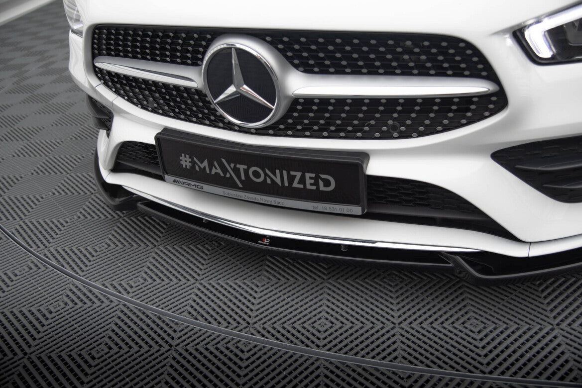 Frontlippe V.2 passend für Mercedes CLA A35 AMG / AMG-Line C118 schwarz Hochglanz