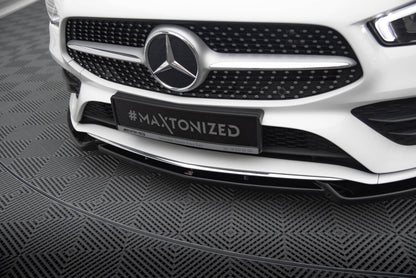 Frontlippe V.2 passend für Mercedes CLA A35 AMG / AMG-Line C118 schwarz Hochglanz