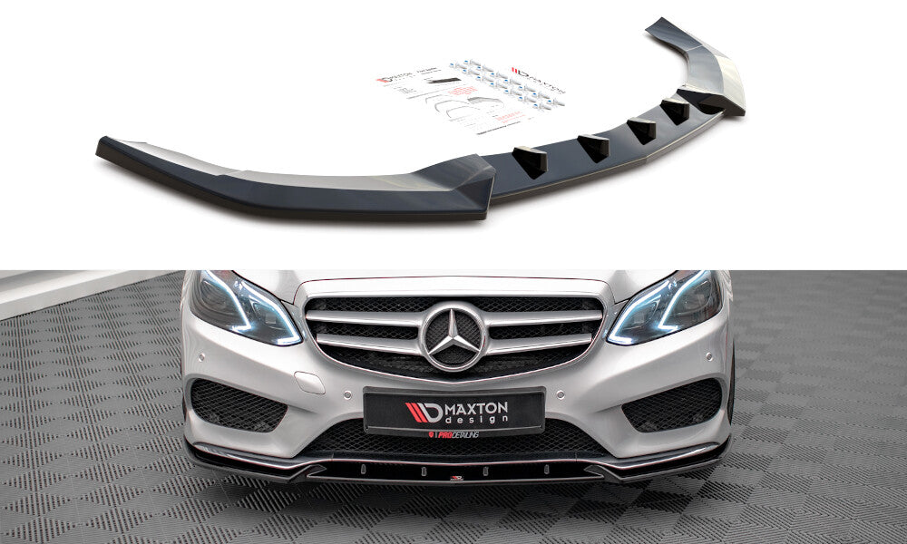 Frontlippe V.2 passend für Mercedes E AMG-Line Limousine W212 FL schwarz Hochglanz