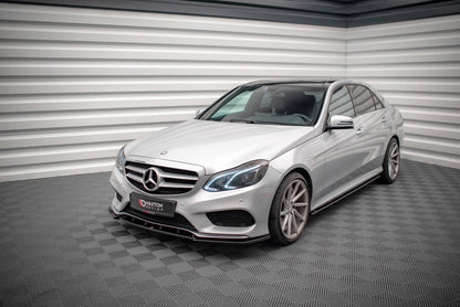 Frontlippe V.2 passend für Mercedes E AMG-Line Limousine W212 FL schwarz Hochglanz