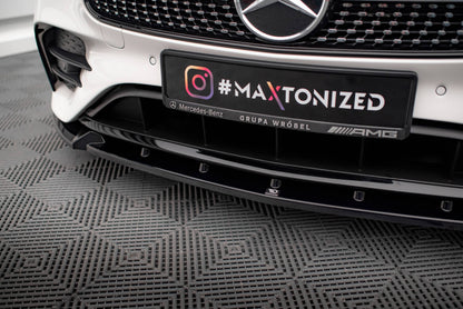 Frontlippe V.2 passend für Mercedes E-Klasse W213 Coupe FL (C238 FL) / Cabriolet (A238 FL) AMG-Line / 53 AMG schwarz Hochglanz
