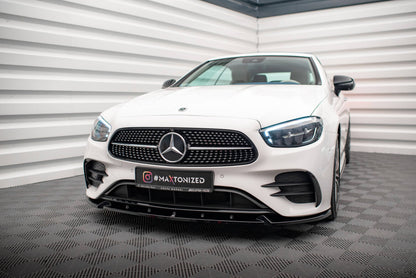Frontlippe V.2 passend für Mercedes E-Klasse W213 Coupe FL (C238 FL) / Cabriolet (A238 FL) AMG-Line / 53 AMG schwarz Hochglanz