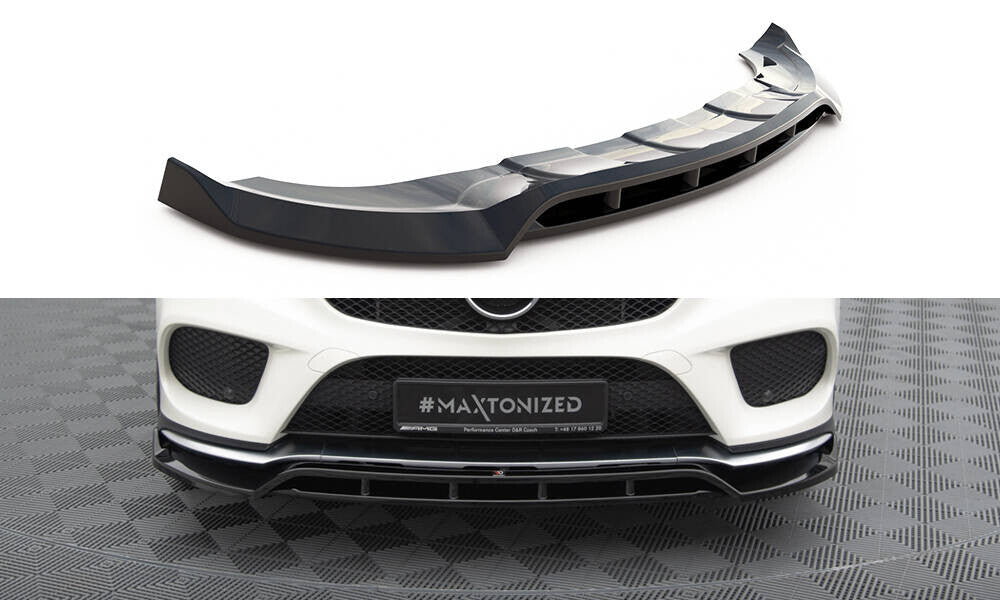 Frontlippe V.2 passend für Mercedes GLE Coupe 43 AMG / AMG-Line C292 schwarz Hochglanz