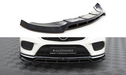 Frontlippe V.2 passend für Mercedes GLE Coupe 43 AMG / AMG-Line C292 schwarz Hochglanz