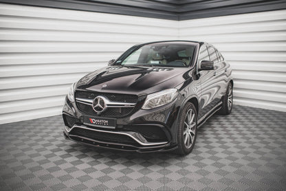 Frontlippe V.2 passend für Mercedes GLE Coupe / SUV 63 AMG C292 / W166 schwarz Hochglanz