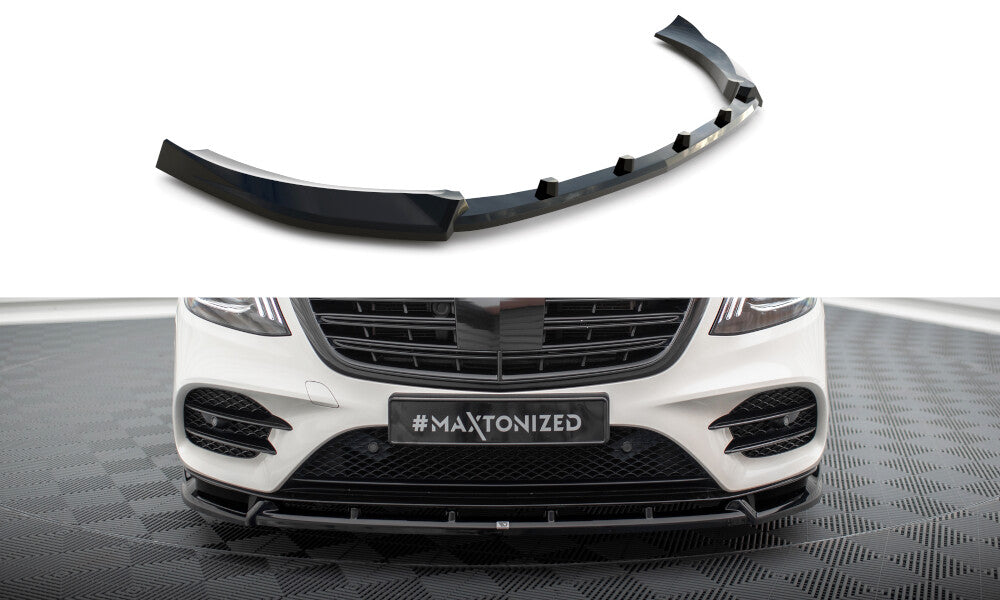Frontlippe V.2 passend für Mercedes S AMG-Line W222 FL schwarz Hochglanz