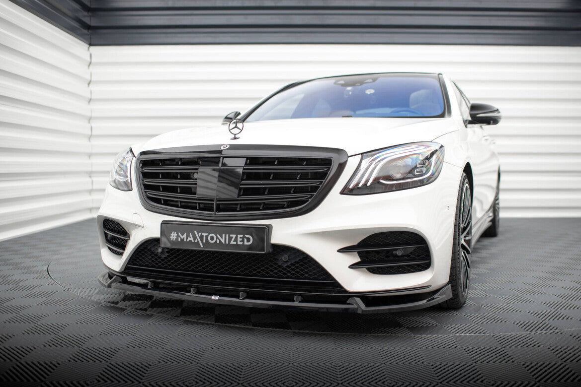 Frontlippe V.2 passend für Mercedes S AMG-Line W222 FL schwarz Hochglanz
