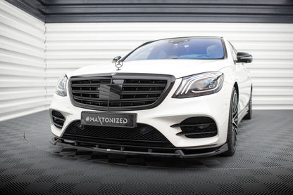 Frontlippe V.2 passend für Mercedes S AMG-Line W222 FL schwarz Hochglanz
