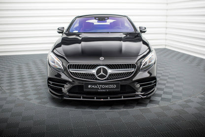Frontlippe V.2 passend für Mercedes S Coupe AMG-Line C217 FL schwarz Hochglanz