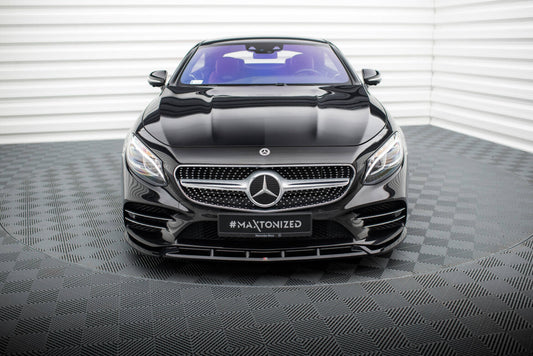 Frontlippe V.2 passend für Mercedes S Coupe AMG-Line C217 FL schwarz Hochglanz