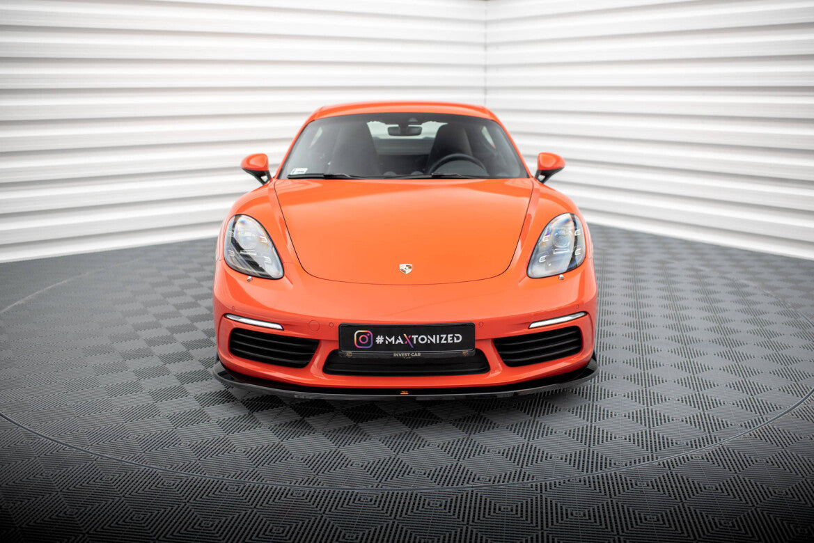Frontlippe V.2 passend für Porsche 718 Cayman 982c schwarz Hochglanz
