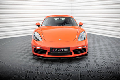 Frontlippe V.2 passend für Porsche 718 Cayman 982c schwarz Hochglanz