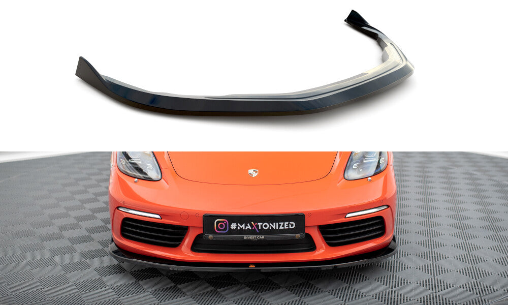Frontlippe V.2 passend für Porsche 718 Cayman 982c schwarz Hochglanz