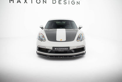 Frontlippe V.2 passend für Porsche 718 Cayman GTS 982c schwarz Hochglanz
