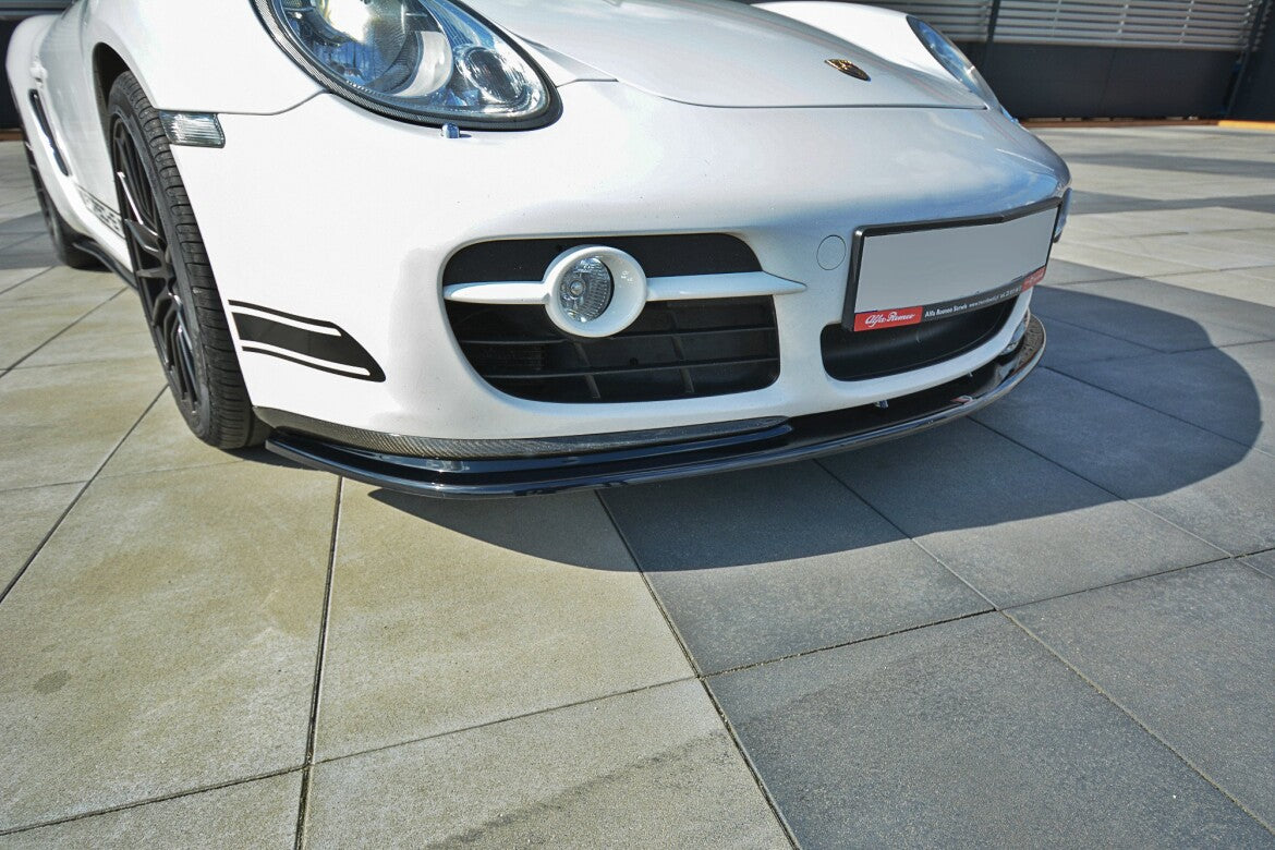Frontlippe V.2 passend für Porsche CAYMAN S 987C schwarz Hochglanz