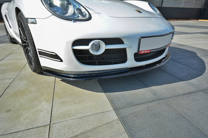 Frontlippe V.2 passend für Porsche CAYMAN S 987C schwarz Hochglanz