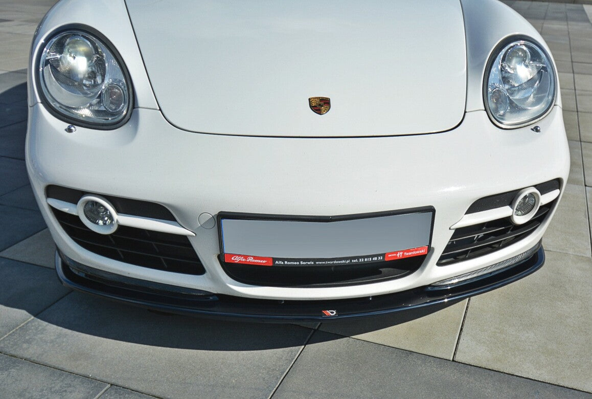 Frontlippe V.2 passend für Porsche CAYMAN S 987C schwarz Hochglanz