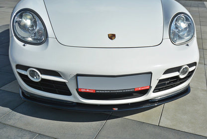 Frontlippe V.2 passend für Porsche CAYMAN S 987C schwarz Hochglanz