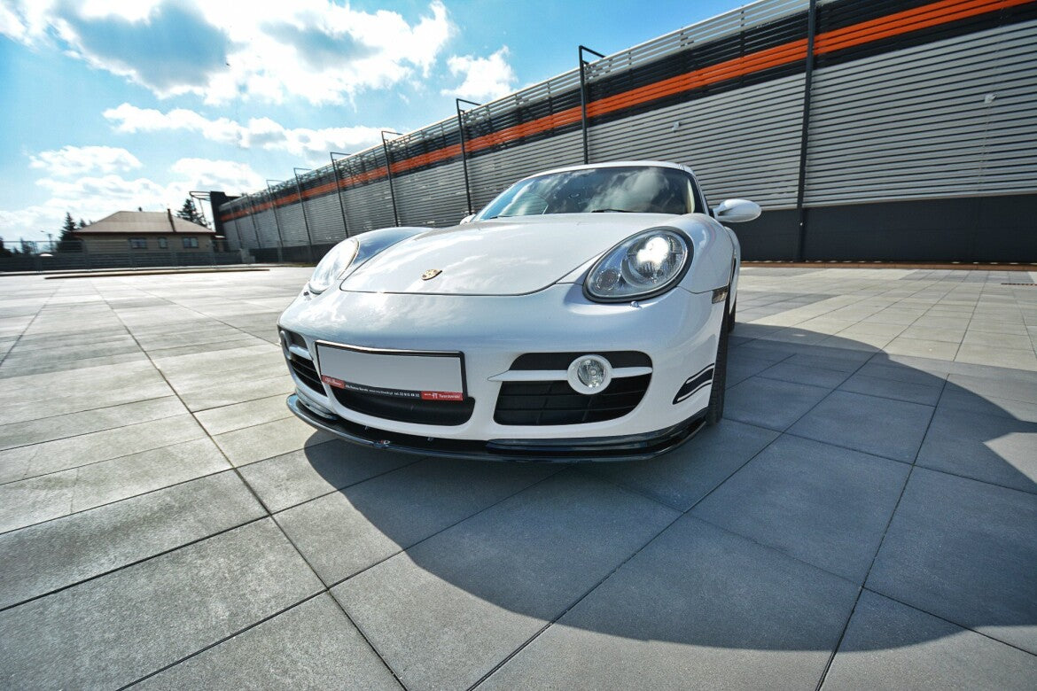 Frontlippe V.2 passend für Porsche CAYMAN S 987C schwarz Hochglanz