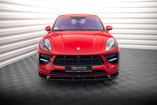 Frontlippe V.2 passend für Porsche Macan GTS / Sport Design Mk1 FL schwarz Hochglanz