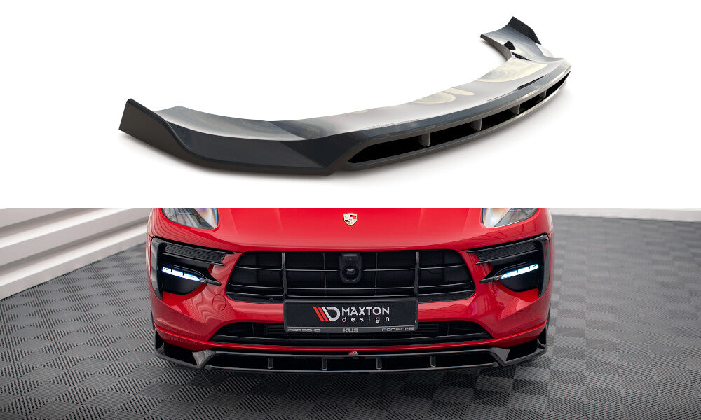 Frontlippe V.2 passend für Porsche Macan GTS / Sport Design Mk1 FL schwarz Hochglanz