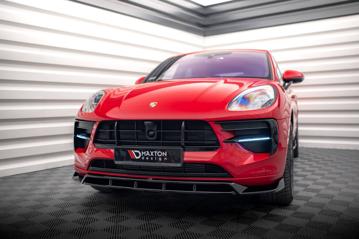 Frontlippe V.2 passend für Porsche Macan GTS / Sport Design Mk1 FL schwarz Hochglanz