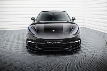 Frontlippe V.2 passend für Porsche Panamera E-Hybrid / Panamera 4S 971 schwarz Hochglanz