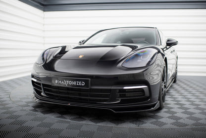 Frontlippe V.2 passend für Porsche Panamera E-Hybrid / Panamera 4S 971 schwarz Hochglanz