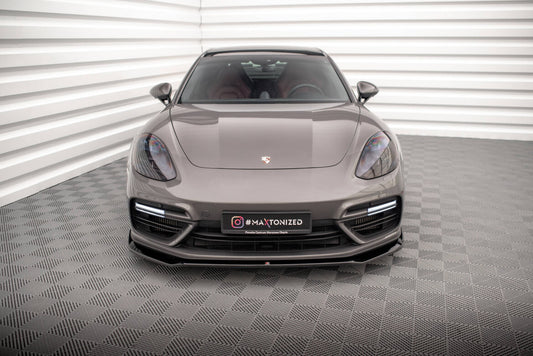 Frontlippe V.2 passend für Porsche Panamera Turbo S E-Hybrid schwarz Hochglanz